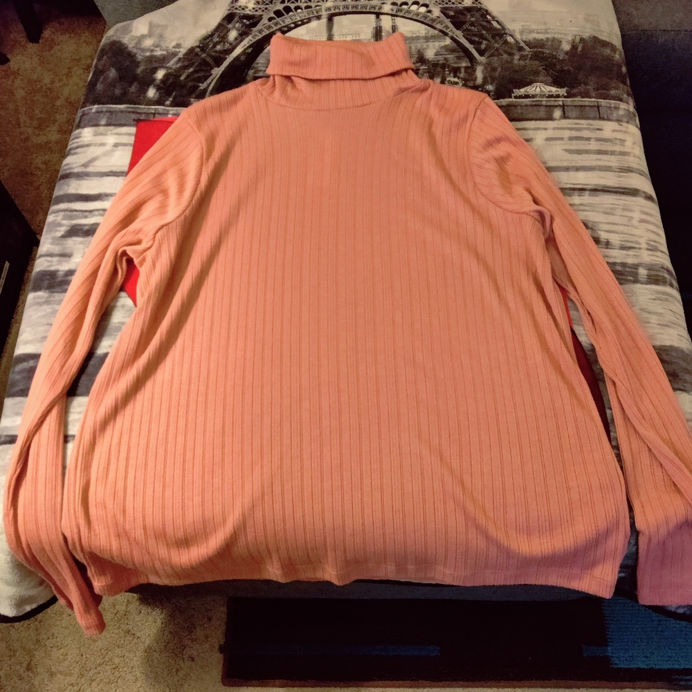 J crew pink ribbed turtleneck